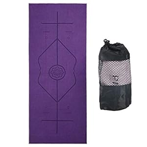 Non Slip Yoga Towel, Hot Yoga Towel, Microfiber, Good as Anti Slip Yoga Towel, Bikram Yoga Towel, Yoga Mat Cover, Moisture Absorbing, Body Alignment System with Carrying Bag 183 x 63cm