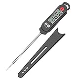 Anglink Digital Meat Thermometer, Instant Read Cook Chef Kitchen Thermometer Electronic Probe Thermometer For Cooking Oil Candy Steak Grill BBQ Milk Yogurt Oven Food(Black)
