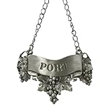 Embossed Pewter Wine Bottle or Decanter Label Port