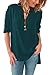 Sumtory Women Plus Size Cuffed Sleeve V Neck Hi-low Hem Top Blouses
