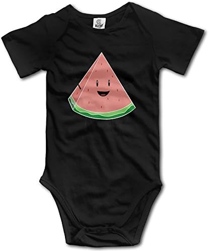 Duola Infants Boy's &amp; Girl's Cute Watermelon Short Sleeve Romper Bodysuit Outfits For 6-24 Months Black 12 Months