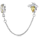 Clip Lock Spacer Stopper Charm Bead Love Heart Charm Bracelets for Women 925 Sterling Silver Safety Chain Charms for Pandora Bracelets