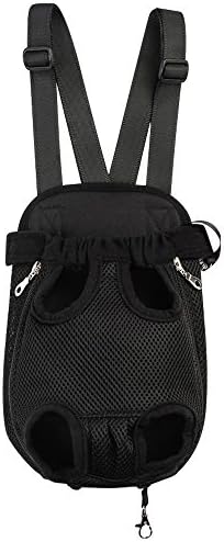 Wiwsi Sling Backpack Shoulder Carrier Dog Cat Front Tote Nylon Net Bag Pet Puppy（L，Cowboy Black）