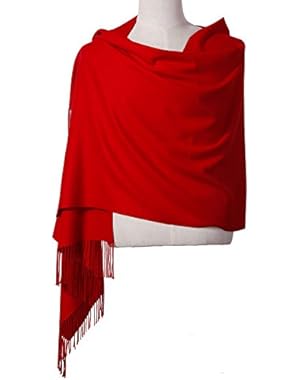 Womens Pashmina Shawl Wrap Scarf - Ohayomi Solid Color Cashmere (21 Colors)