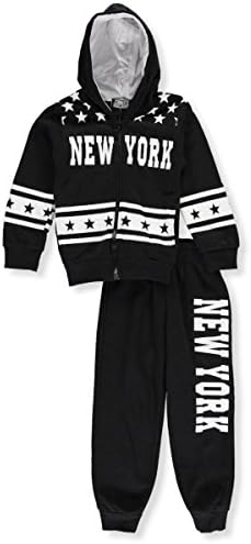 Coney Island Little Boys' "New York Stars" 2-Piece Fleece Sweatsuit - black,