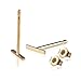 Galacci Line Stud Earrings - 14k Gold Bar Studs Plated Earring with Push Back - Small Unique Jewelry for Girls and Womens - 10mm Tiny Stick and Cute for Everyday