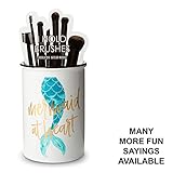 Tri-coastal Design Ceramic Makeup Brush Holder Storage"Mermaid at Heart" Cosmetic Organizer for Make Up Brushes