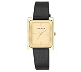 Anne Klein Goldtone and Black Leather Strap Watch