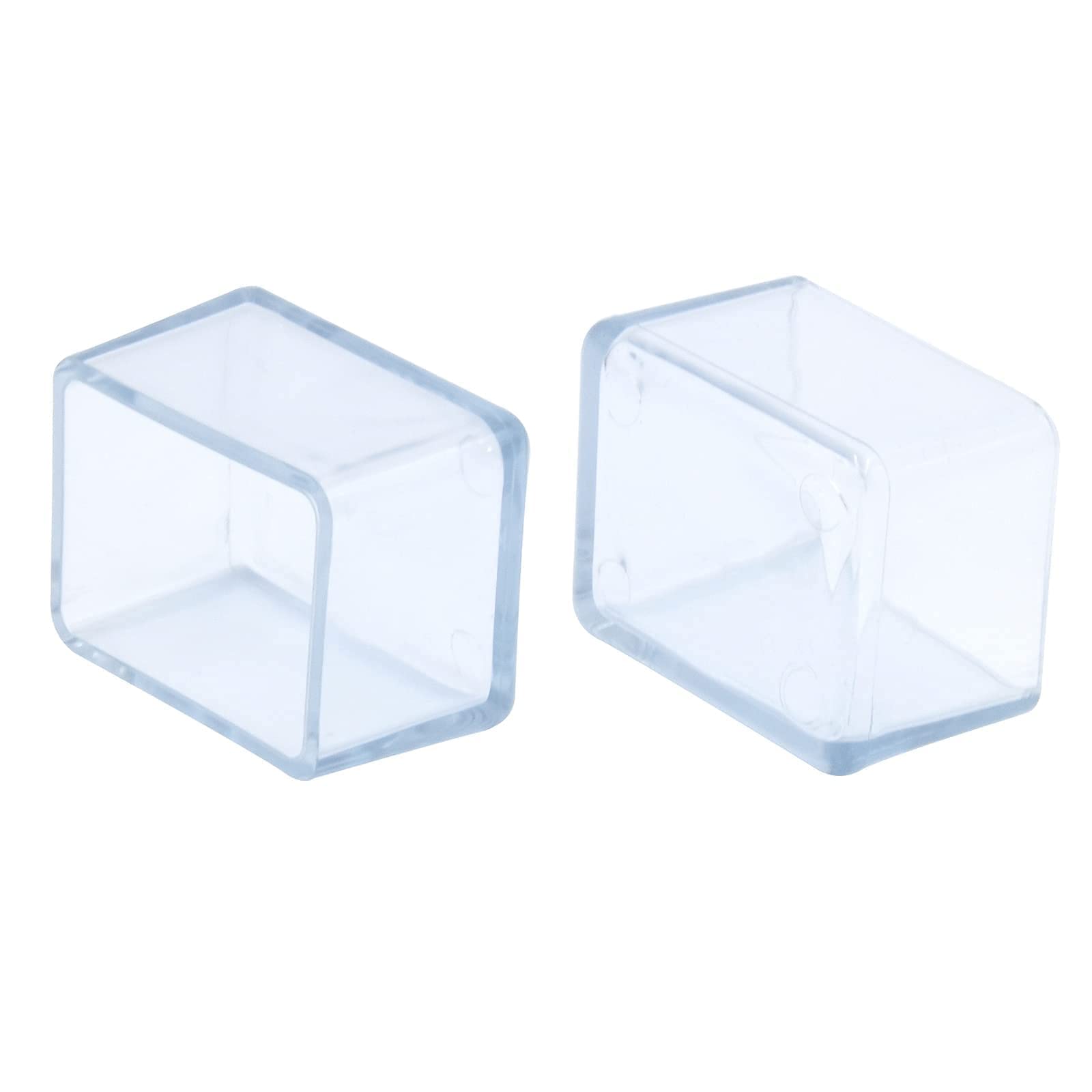 Flyshop 12PCS Chair Leg Caps Tips PVC Patio Floor Protectors Flexible Non-Scratch Rectangle Furniture Table Feet Covers, 1-3/16" x 1-9/16", 30 x 40 mm, Transparent