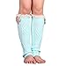 Soft Multi Color Options knit Knee High Boot Leg warmers with handmade flower Lace trim (mint color)