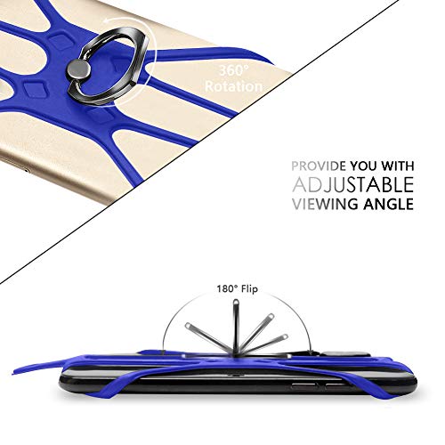 Cell Phone Lanyard, COCASES Crossbody Neck Strap Silicone Phone Holder with Ring Stand for iPhone, Galaxy & Most Smartphones (Blue) - Thumbnail 4