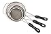Strainers Set - 3 Piece Premium Stainless Steel - Fine Mesh With Thick Handles For Comfort - BEST On Amazon!