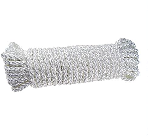 Yitongxing All Purpose Diamond Braided Nylon Rope, 6/16 (10mm) Thick UV Protected Paracord,White (100 feet,10mm)