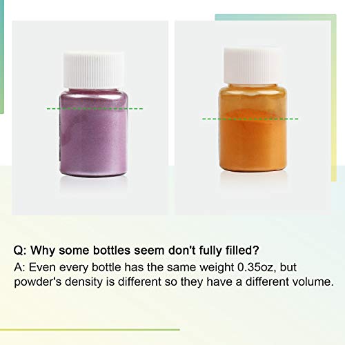 LET'S RESIN Pearl Pigment Powder -24 Colors Mica Powder-Each Bottle 0.35oz-Cosmetic Grade Resin Powdered Pigments-Hand Soap Making Dye for Slime, Resin Dye, Bath Bomb, Tumblers and Candle Making