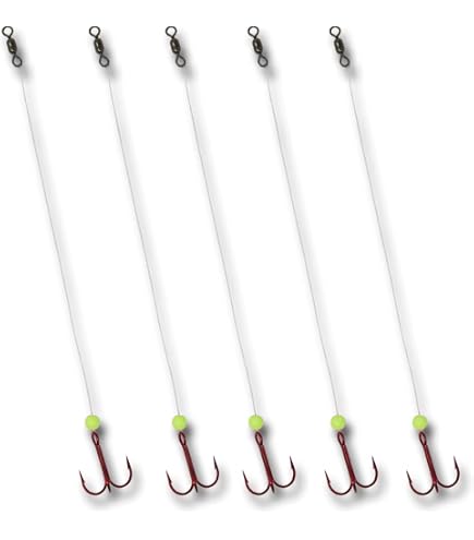 6 Terminali Fluorocarbon Con Tre Anzolatura (Treble Hook Rig) - Z LEADERS #203