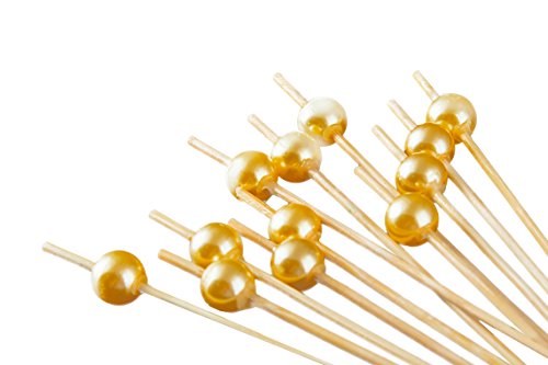 PuTwo-Cocktail-Picks-Handmade-Bamboo-Appetizer-Toothpicks-100-Counts-47-Yellow-Pearls