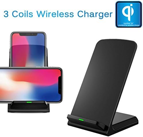 Qpika New 3-Coil Wireless Charger QI Wireless Charging Phone Stand For iPhone 8/8 Plus/X