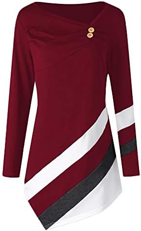 Women Dresses Womens Plus Size Striped Asymmtrical Long Sleeve Pullover Tops Casual Loose Blouse Tunic Tops for Women