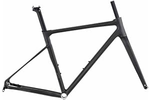 BSFHQS 700C Road Bike Frameset 41cm 45cm 48cm 51cm 54cm Aluminum Alloy Disc Brake Frame F12*100MM R12*142mm Thru-Axle Frame with Carbon Fiber Fork Internal Routing BSA BB68mm(Black,48cm)