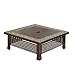 Pleasant Hearth Bradford Square Natural Slate 34-Inch Fire Pit with Copper Accents