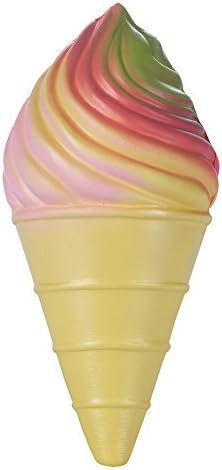 Super Soft Squishy Stress Toys Slow Rising Squishies Torch Ice Cream Cone 6.8" Rainbow &amp; Yellow 1 Piece
