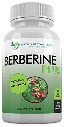 Berberine Plus 1200mg Per Serving - 120 Capsules Max Potency, Supports Glucose Metabolism, Healthy Immune System, Promotes Weight Loss, Improves Cardiovascular Heart & Gastrointestinal Wellness