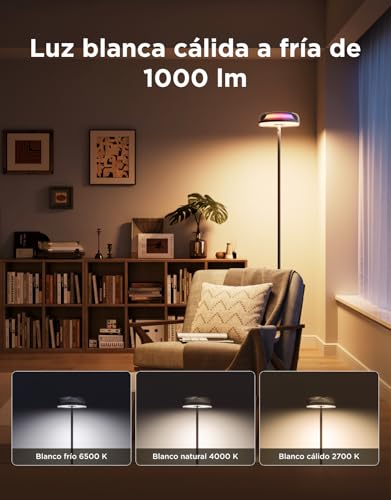 Govee Floor Lamp with Three Independent Zones RGBIC, Floor Lamp with Wavy Lighting, Compatible with Matter and Alexa, 80+ Scene Modes, 1000lm, 2700-6500K, Ideal for Living Room and Bedroom