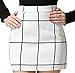 SheIn Women's Plaid Bodycon Mini Skirt - White Large
