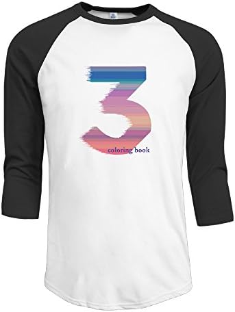 Men Chance The Rapper Coloring Book 3 Contrast Baseball 3/4 Sleeve Tee White