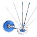 Masthome Mop and Bucket with Wringer Set, Spin Mop and Bucket On Wheels with 5 Microfiber Mop Heads and 1 Floor Brush Head, Self Wringing Mop for Floor Cleaning, 12L