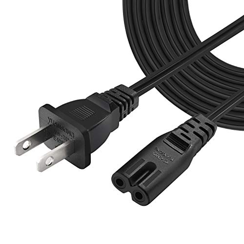 VSEER UL Listed Extra Long 12 Ft 2 Prong Ac Wall Cable 2 Slot Power Cord for Led LCD Tv Samsung Lg Sharp Canon Pixma Hp Brother Epson Lexmark Printer Ps2 Ps3 Slim Ps4 Dell Asus Toshiba