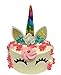 Handmade Unicorn Birthday Cake Toppers set, Unicorn Horn, Ears and Flowers Set. - For Unicorn Themed Party, Baby Shower, Birthday Party Decoration (Rainbow)