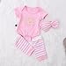 3pcs Newborn Infant Baby Girls Clothes Tops Romper+Warm Leggings+Headband Outfits Set (0-3 Months, Pink)