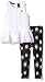 Calvin Klein Little Girls' Crinkled Gauze Tunic and Printed Knit Denim Leggings, Blue, 6