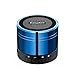 EasyAcc Mini Bluetooth Speaker, Portable Indoor Outdoor Bluetooth 4.0 Speaker with Mic AUX FM Function, Micro SD Card Support for Tablet Laptops Smartphones, Blue