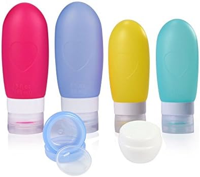 旅行用 ボトルシリコントラベルセット化粧品シャンプーボトル旅行の交換ストレージ容器 2x2 いつでも送料無料 Oz 2x10g Oz 2x3