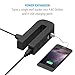 MAKETECH U-Shaped Multi-function 4-Outlet Power Strip with 4 USB Smart Charging Ports and Detachable Power Cable for Office, Workbench, Home, Nightstand & Dresser