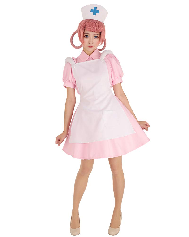 Women's Nurse Joy Cosplay Costume Outfit Pink Dress with Hat