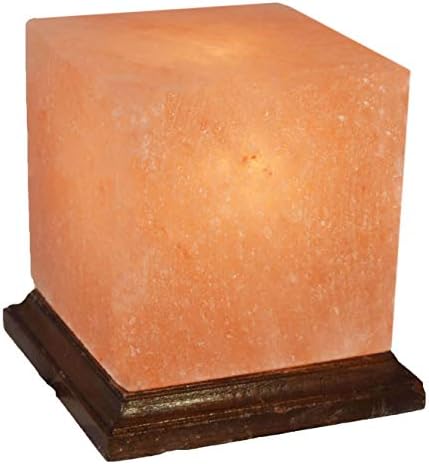 SJN Salt Lamp Big Cube Unique Gift 6-Inch Height 4-5 Kg(ON/Off Wire & Spare Bulb), Natural Air Purifier, for Vastu, Healing, Peace & Harmony