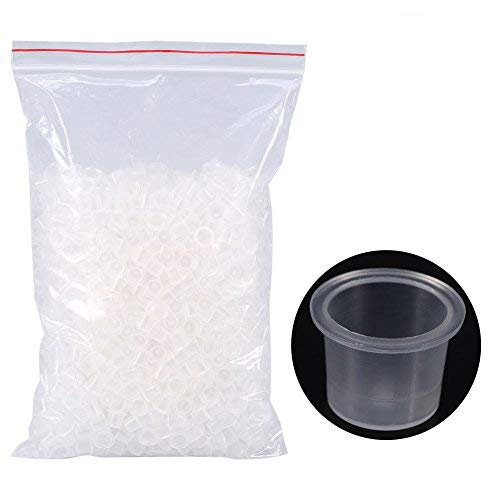 1000 PCS Tattoo Ink Caps Cups Reusable Permanent Makeup Tattoo Pigment Container For Needle Tip Grip Power Supply