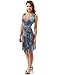 PattyBoutik Women V Neck Sleeveless Print Dress (Turquoise, Red and Black 9 Small)