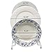 Huji Plates Holder Pots Pans Lid Organizer Rack for Cabinet, Pantry or Kitchen Counter (ONE, WHITE)