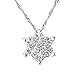 Snowflake Pendant Necklace,Haluoo 925 Sterling Silver Pendant Necklace Women Delicate Rhinestone Snowflake Pendant Chain Dainty Cubic Zirconia Romantic Lewelry Gift Xmas Gifts (White)thumb 4