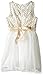 My Michelle Girls' Big Sleeveless Dress with Sequin Chevron Top with Ribbon Waistband and Pleated Bottom