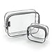 Keokee Clear Toiletry Bag Set, Quart Size with Smaller Case for Travel and Organizing, TSA Approved for 3-1-1 Liquids (Clear + Gray)