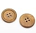 HOUSWEETY 10PCs Light Coffee 4 Holes Round Wood Sewing Buttons 50mm(2