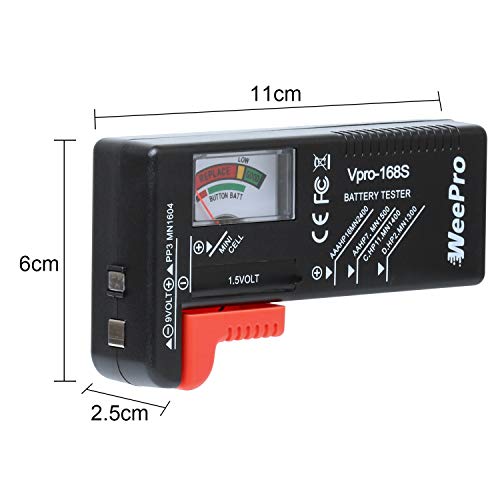 WeePro Battery Tester, Universal Battery Checker Small Battery Tester