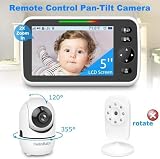 HelloBaby HB6550 Baby Monitor with Camera Night Vision 5in Screen 30H Battery view 5