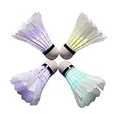 BLUBOON(TM) LED Badminton Set Shuttlecock Dark Night Glow Birdies Lighting for Outdoor/Indoor Sports Activities