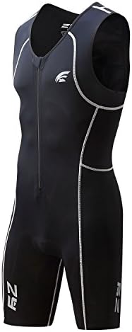 Spotti Men's Triathlon Tri Suit, Sleeveless Quick Dry Skinsuit - Triathlon Race Suit with Extended Zippers and Pockets, Breathable & Durable
